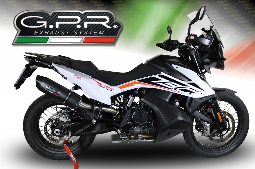 Escape compatible con Ktm Adventure 790 2018-2020, Furore Evo4 Nero, Escape legal, homologado, silenciador con db killer desmontable y tubo de conexión específico 