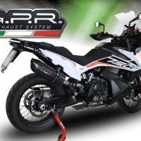 Escape compatible con Ktm Adventure 790 2018-2020, Furore Evo4 Nero, Escape legal, homologado, silenciador con db killer desmontable y tubo de conexión específico 