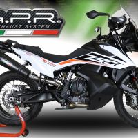 Escape compatible con Ktm Adventure 790 2018-2020, GP Evo4 Black Titanium, Escape legal, homologado, silenciador con db killer desmontable y tubo de conexión específico 