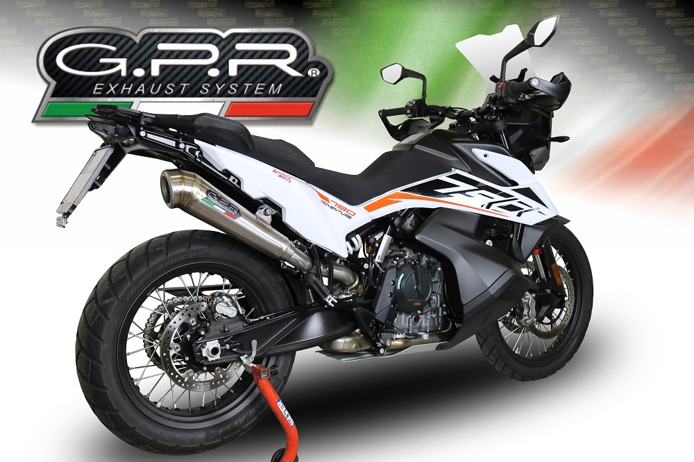 Escape compatible con Ktm Adventure 790 2021-2024, Powercone Evo, Escape legal, homologado, silenciador con db killer desmontable y tubo de conexión específico 
