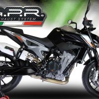 Escape compatible con Ktm Duke 790 2017-2020, Albus Evo4, Escape legal, homologado, silenciador con db killer desmontable y tubo de conexión específico 