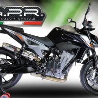 Escape compatible con Ktm Duke 790 2017-2020, Deeptone Inox, Escape racing, silenciador con tubo de conexion, articulo sin homologacion 