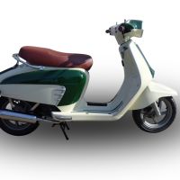 Escape compatible con Lambretta Lambretta 125 - 150 Milano 2012-2014, Ultracone lucido, Escape completo homologado y legal, incluido db killer extraíble 