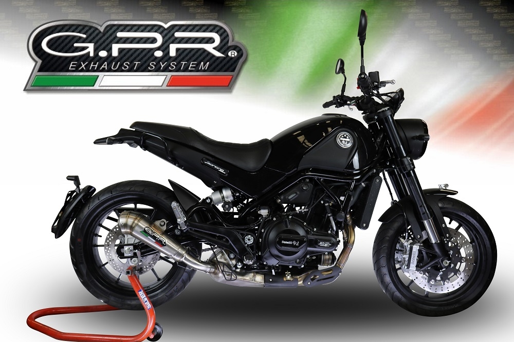 Escape compatible con Benelli Leoncino 500 Trail 2017-2024, Powercone Evo, Escape legal, homologado, silenciador con db killer desmontable y tubo de conexión específico 
