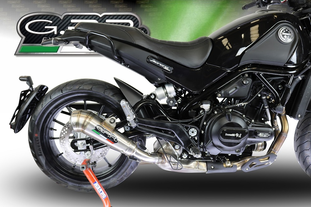 Escape compatible con Benelli Leoncino 500 Trail 2017-2024, Powercone Evo, Escape legal, homologado, silenciador con db killer desmontable y tubo de conexión específico 