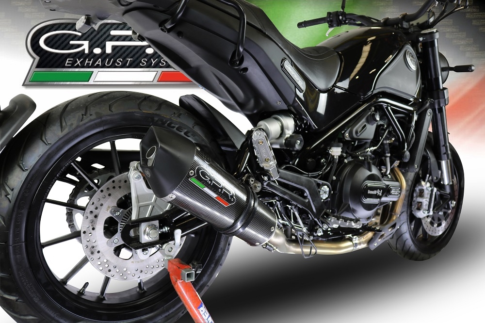 Escape compatible con Benelli Leoncino 500 Trail 2017-2024, Gpe Ann. Poppy, Escape legal, homologado, silenciador con db killer desmontable y tubo de conexión específico 