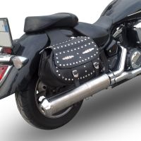 Escape compatible con Yamaha Xvs 1300 Midnight Star 2006-2014, Inox Oval Bomb, Escape legal, homologado, silenciador con db killer desmontable y tubo de conexión específico 