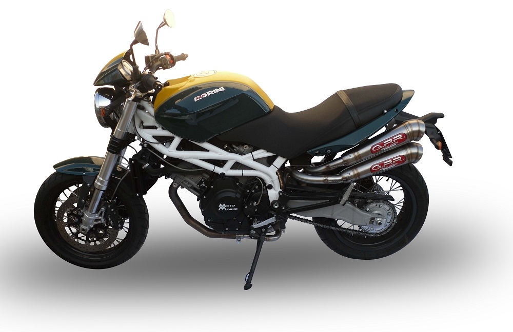 Escape compatible con Moto Morini Sport 1200 2008-2010, Powercone Evo, Par de terminales de escape homologados, con db killer extraíbles y tubos de conexión específicos 