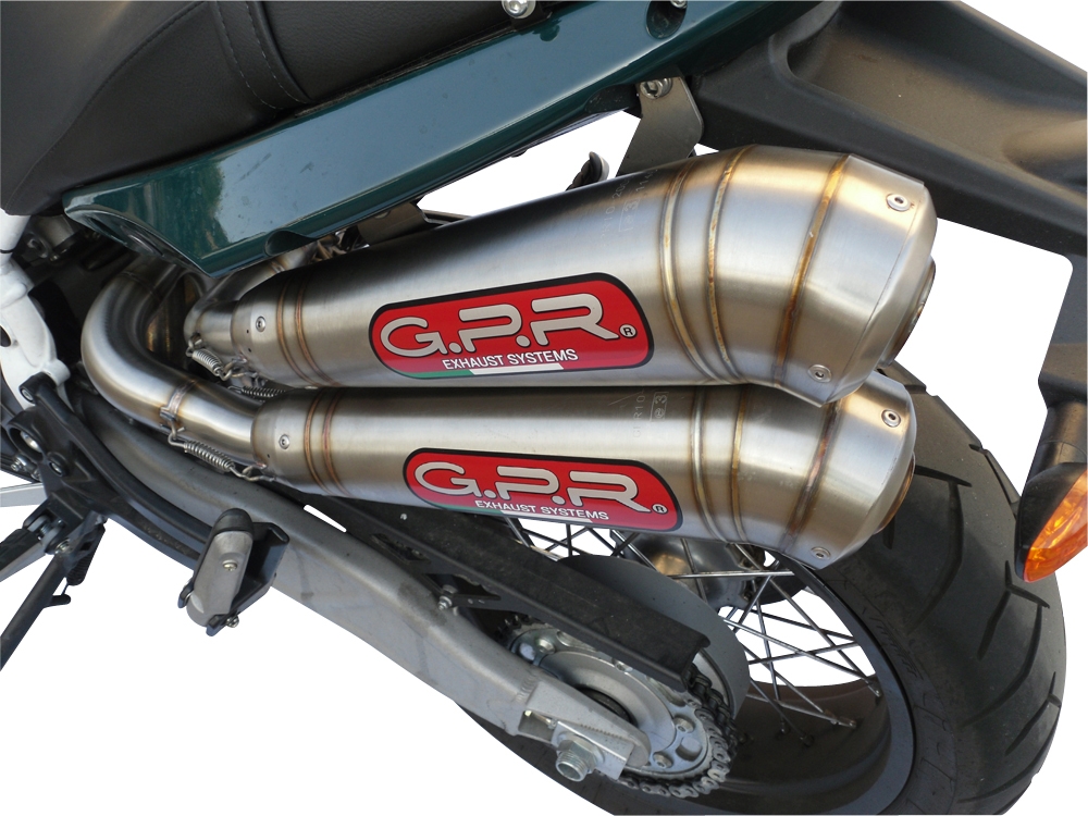 Escape compatible con Moto Morini Sport 1200 2008-2010, Powercone Evo, Par de terminales de escape homologados, con db killer extraíbles y tubos de conexión específicos 