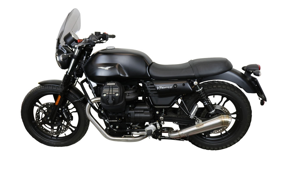 Escape compatible con Moto Guzzi V7 III Special-Stone-Carbon 2017-2018, Powercone Evo, Escape racing, linea completa, suministrado con colector especifico, articulo sin homologacion 