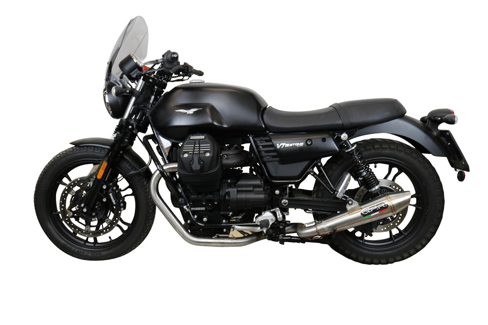 Escape compatible con Moto Guzzi V7 III Special-Stone-Carbon 2017-2018, Vintacone, Escape racing, linea completa, suministrado con colector especifico, articulo sin homologacion 