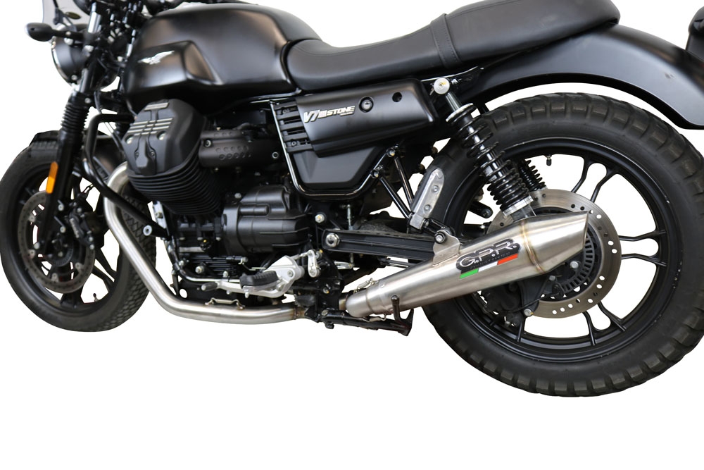 Escape compatible con Moto Guzzi V7 III Special-Stone-Carbon 2017-2018, Vintacone, Escape racing, linea completa, suministrado con colector especifico, articulo sin homologacion 