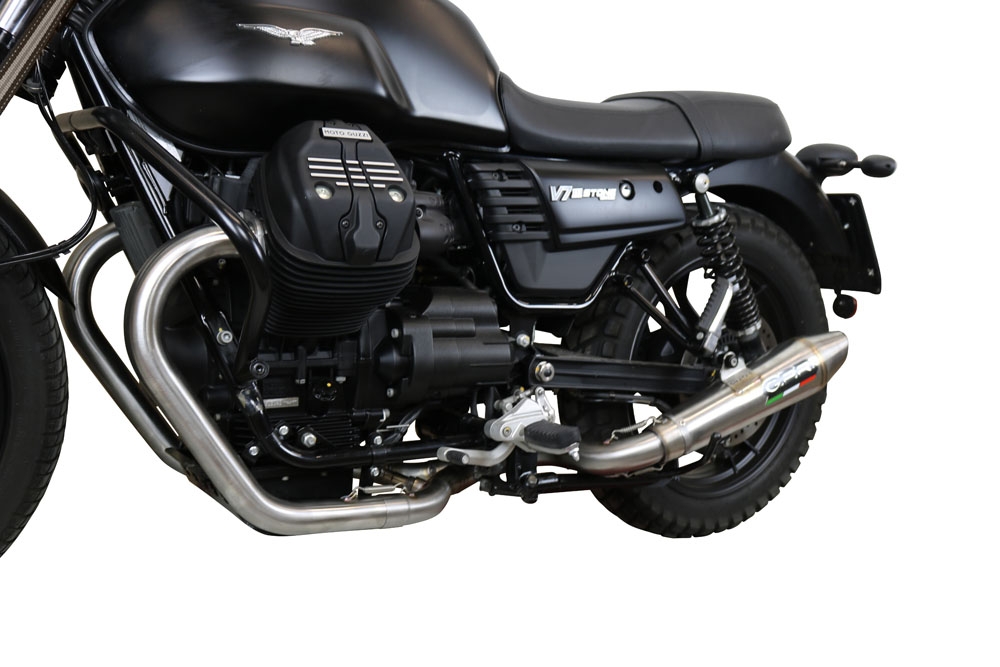 Escape compatible con Moto Guzzi V7 III Special-Stone-Carbon 2017-2018, Vintacone, Escape racing, linea completa, suministrado con colector especifico, articulo sin homologacion 