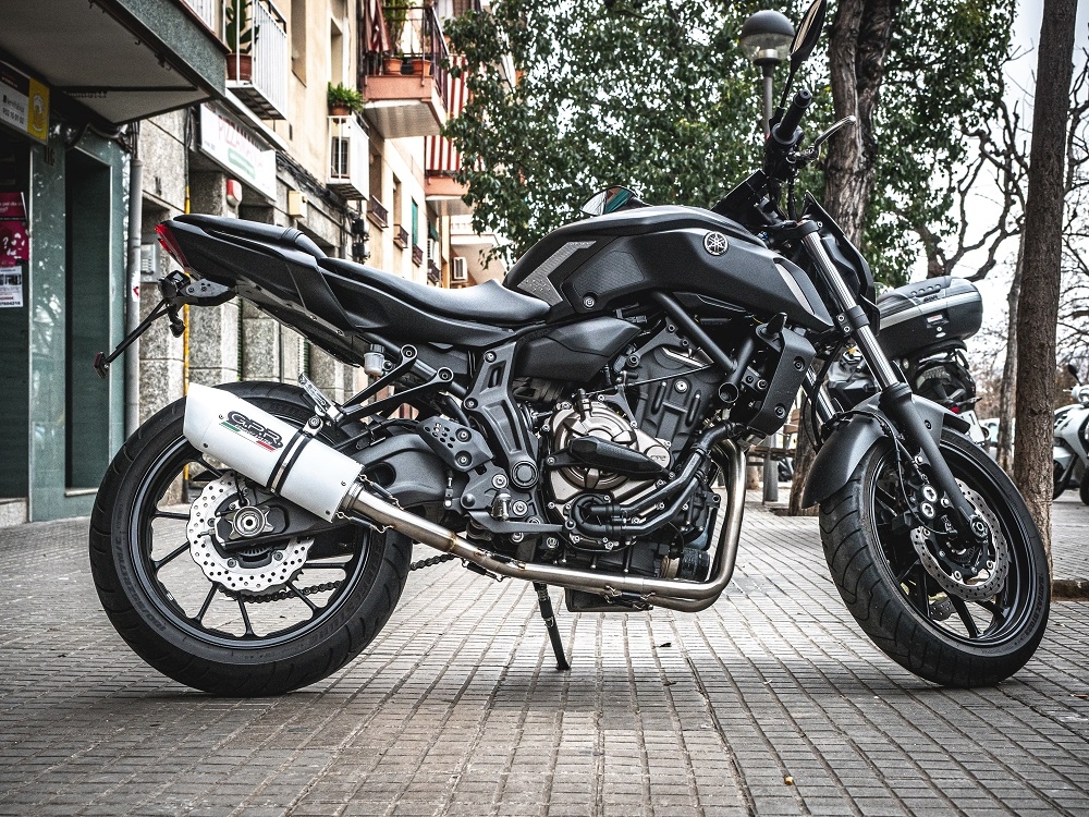 Escape compatible con Yamaha Mt-07 2014-2016, Albus Ceramic, Escape completo homologado y legal, incluido db killer extraíble 