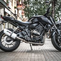 Escape compatible con Yamaha Mt-07 2014-2016, Albus Ceramic, Escape completo homologado y legal, incluido db killer extraíble 