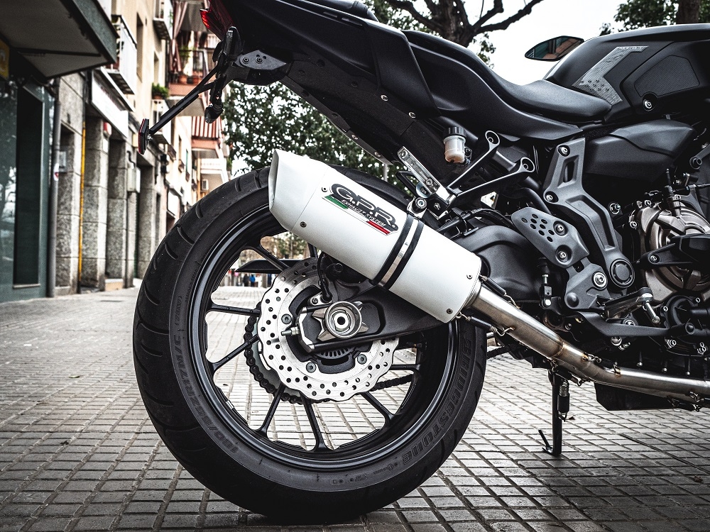 Escape compatible con Yamaha Mt-07 2014-2016, Albus Ceramic, Escape completo homologado y legal, incluido db killer extraíble 