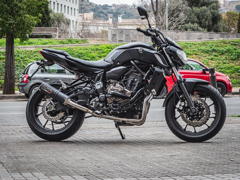 Escape compatible con Yamaha Mt-07 2017-2020, M3 Black Titanium, Escape completo, no legal para países de la UE, con db killer extraíble 