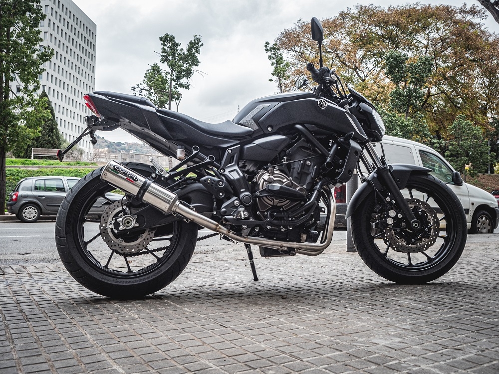Escape compatible con Yamaha Mt-07 2014-2016, M3 Inox , Escape completo homologado y legal, incluido db killer extraíble 
