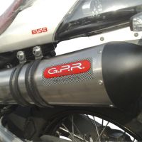 Escape compatible con Derbi Mulhacén 659 2005-2011, Gpe Ann. titanium, Escape legal, homologado, silenciador con db killer desmontable y tubo de conexión específico 