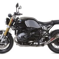 Escape compatible con Bmw R Nine-T 1200 -Pure -Racer -Urban G-S 2017-2023, Powercone Evo, Escape legal, homologado, silenciador con db killer desmontable y tubo de conexión específico 