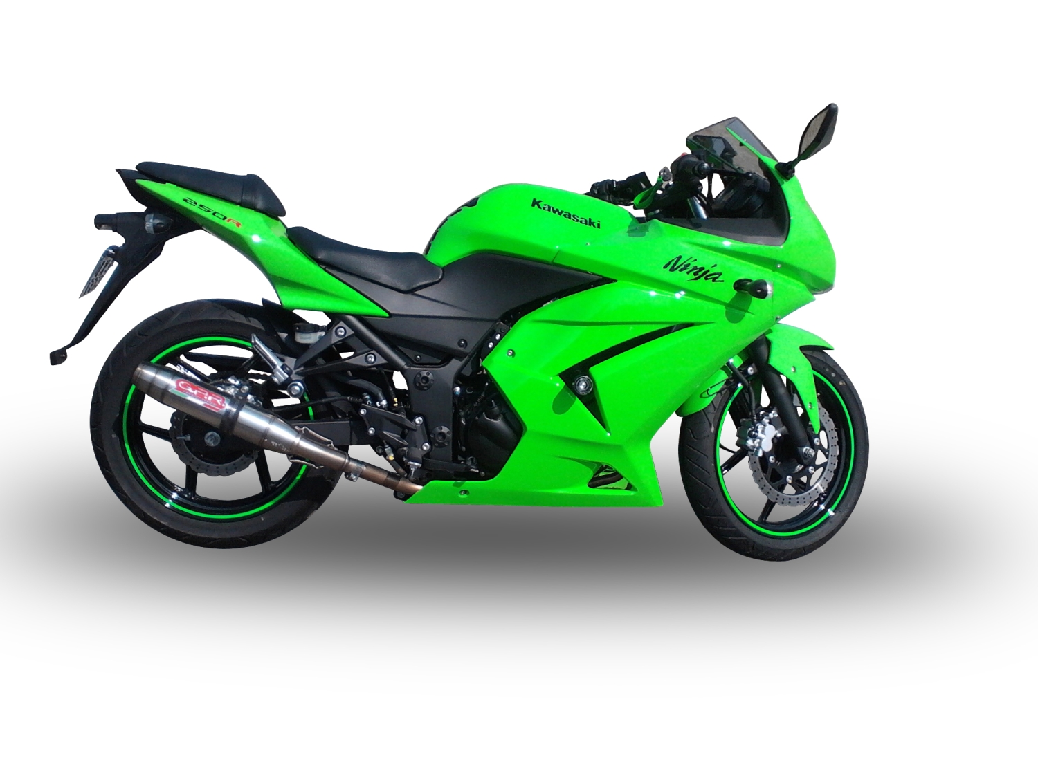 Escape compatible con Kawasaki Ninja 250 R 2007-2016, Deeptone Inox, Escape racing, silenciador con tubo de conexion, articulo sin homologacion 