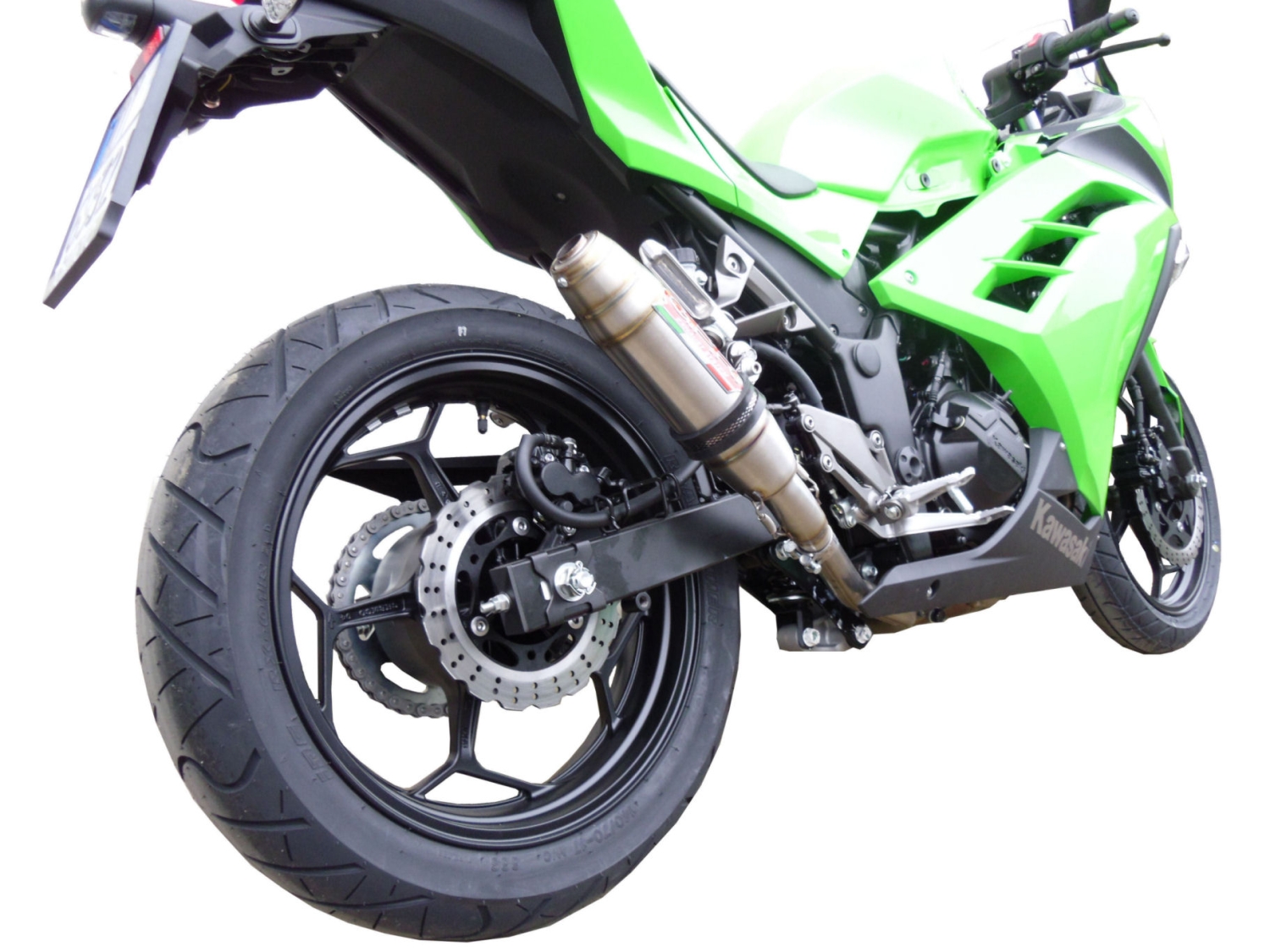 Escape compatible con Kawasaki Ninja 300 R 2012-2017, Deeptone Inox, Escape legal, homologado, silenciador con db killer desmontable y tubo de conexión específico 