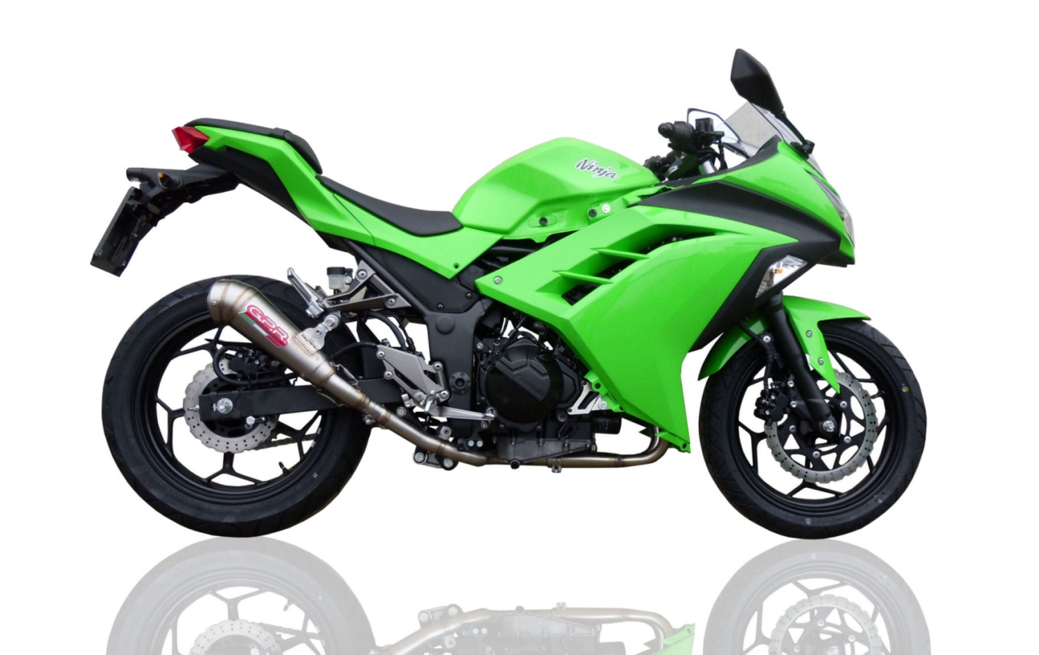 Escape compatible con Kawasaki Ninja 300 R 2012-2017, Powercone Evo, Escape legal, homologado, silenciador con db killer desmontable y tubo de conexión específico 