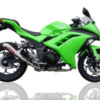 Escape compatible con Kawasaki Ninja 300 R 2012-2017, Powercone Evo, Escape legal, homologado, silenciador con db killer desmontable y tubo de conexión específico 