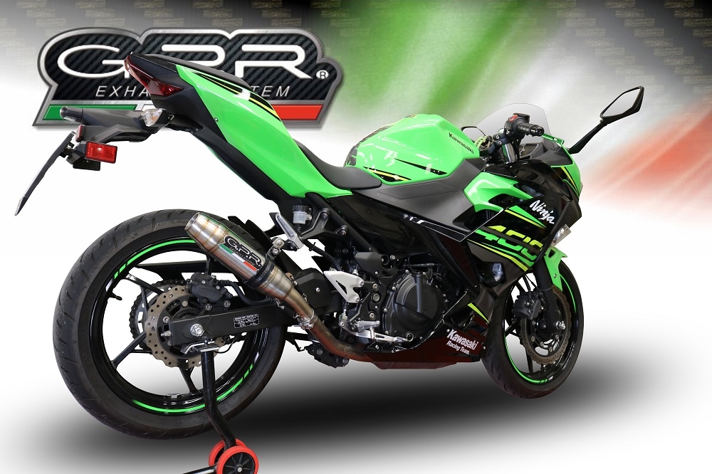 Escape compatible con Kawasaki Z 400 2023-2025, Deeptone Inox, Escape legal, homologado, silenciador con db killer desmontable y tubo de conexión específico 