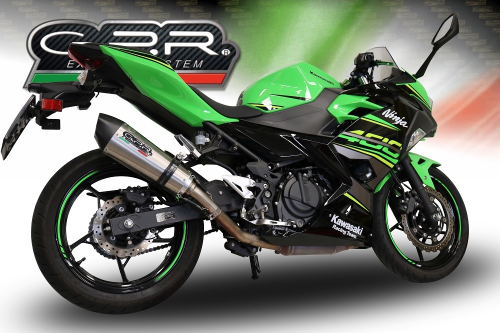 Escape compatible con Kawasaki Ninja 500 2023-2025, Gpe Ann. titanium, Escape racing, linea completa, suministrado con colector especifico, articulo sin homologacion 