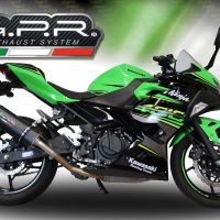 Escape compatible con Kawasaki Ninja 400 2023-2025, Furore Evo4 Nero, Escape legal, homologado, silenciador con db killer desmontable y tubo de conexión específico 