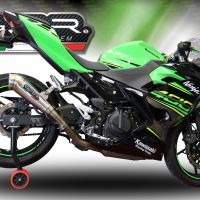 Escape compatible con Kawasaki Ninja 500 2023-2025, Powercone Evo, Escape legal, homologado, silenciador con db killer desmontable y tubo de conexión específico 