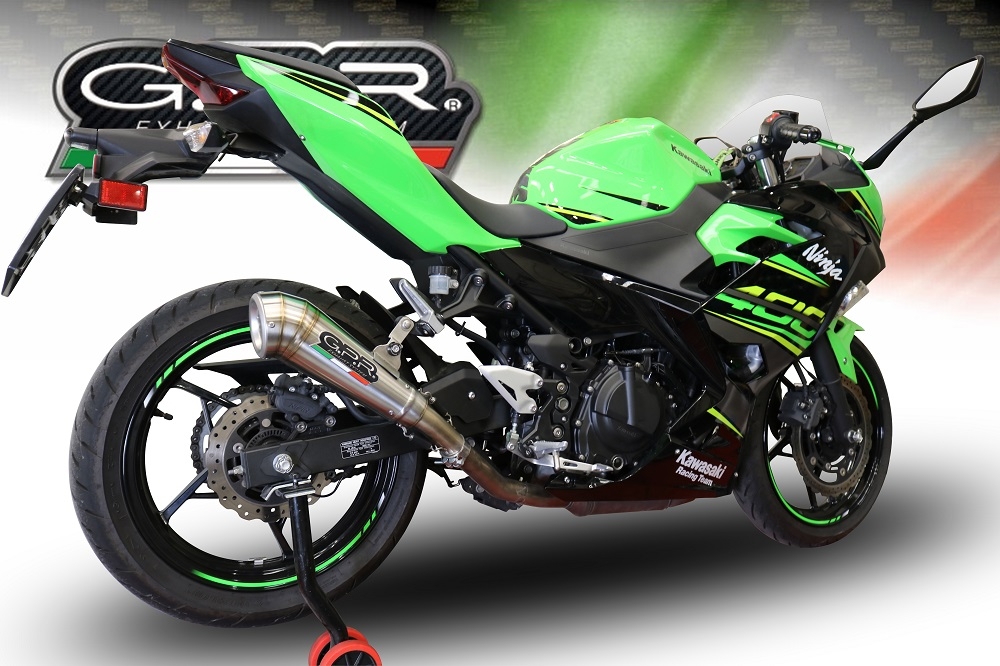 Escape compatible con Kawasaki Ninja 500 2023-2025, Powercone Evo, Escape legal, homologado, silenciador con db killer desmontable y tubo de conexión específico 