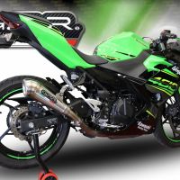 Escape compatible con Kawasaki Ninja 500 2023-2025, Powercone Evo, Escape legal, homologado, silenciador con db killer desmontable y tubo de conexión específico 