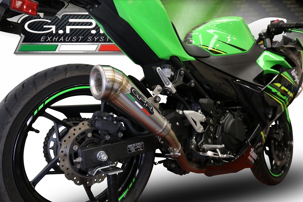 Escape compatible con Kawasaki Ninja 500 2023-2025, Powercone Evo, Escape legal, homologado, silenciador con db killer desmontable y tubo de conexión específico 