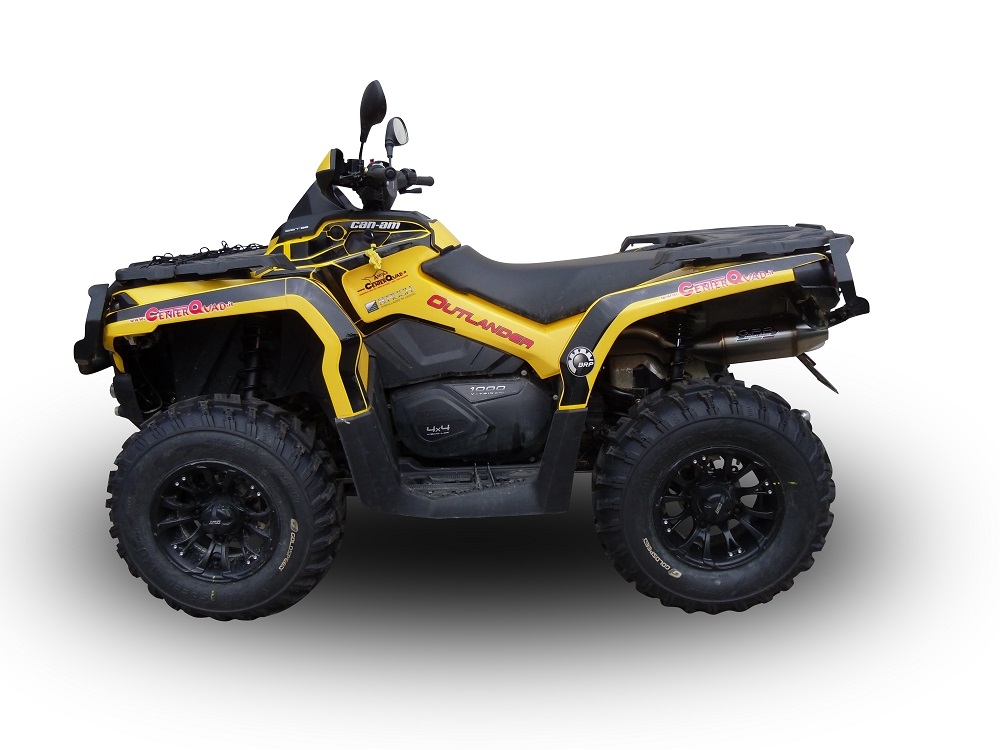 Escape compatible con Can Am Outlander 650 XMR 2013-2023, Deeptone Atv, Escape legal, homologado, silenciador con db killer desmontable y tubo de conexión específico 