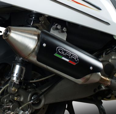 Escape compatible con Kymco Myroad 700 2012-2016, Power Bomb, Escape legal, homologado, silenciador con db killer desmontable y tubo de conexión específico 