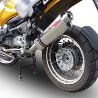 Escape compatible con Bmw R 850 R 2003-2007, Trioval, Escape legal, homologado, silenciador con db killer desmontable y tubo de conexión específico 