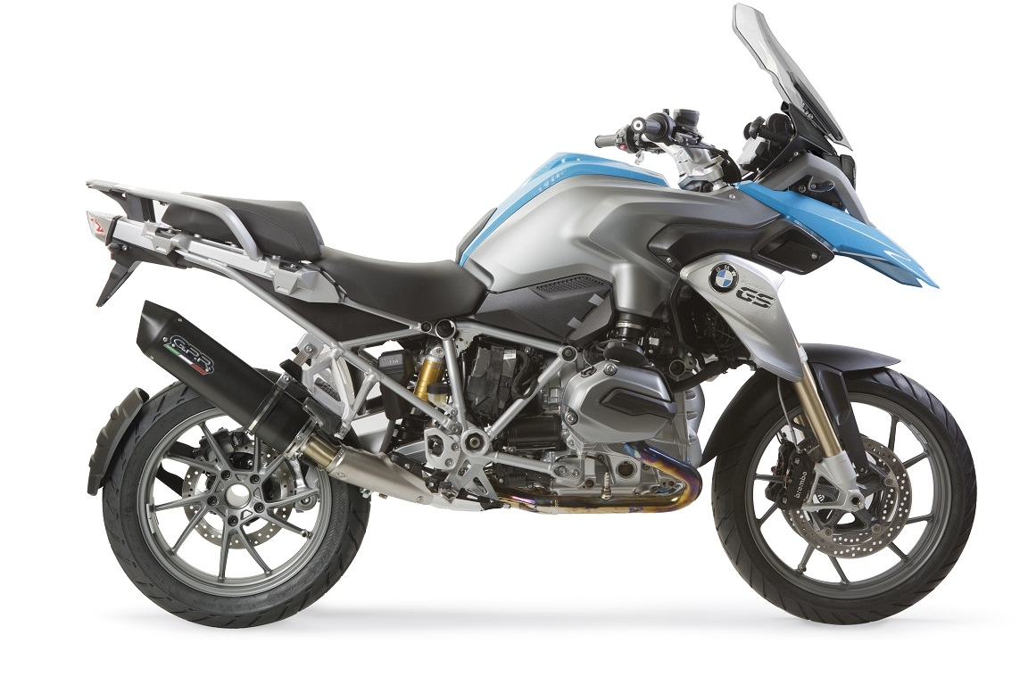 Escape compatible con Bmw R 1200 Gs -Adventure 2013-2016, Furore Nero, Escape legal, homologado, silenciador con db killer desmontable y tubo de conexión específico 