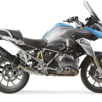 Escape compatible con Bmw R 1200 Gs -Adventure 2013-2016, Furore Nero, Escape legal, homologado, silenciador con db killer desmontable y tubo de conexión específico 