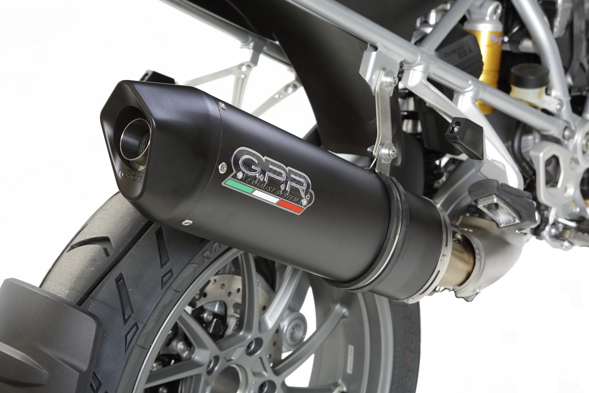 Escape compatible con Bmw R 1200 Gs -Adventure 2013-2016, Furore Nero, Escape legal, homologado, silenciador con db killer desmontable y tubo de conexión específico 