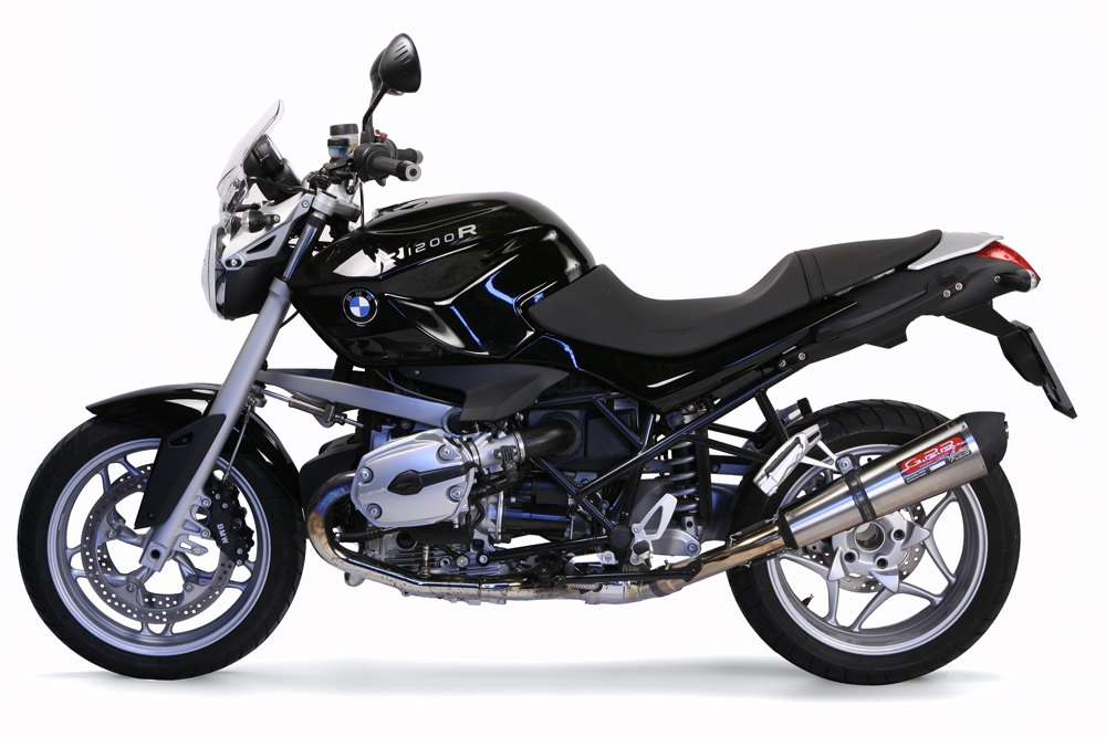 Escape compatible con Bmw R 1200 R 2006-2010, Gpe Ann. titanium, Escape legal, homologado, silenciador con db killer desmontable y tubo de conexión específico 
