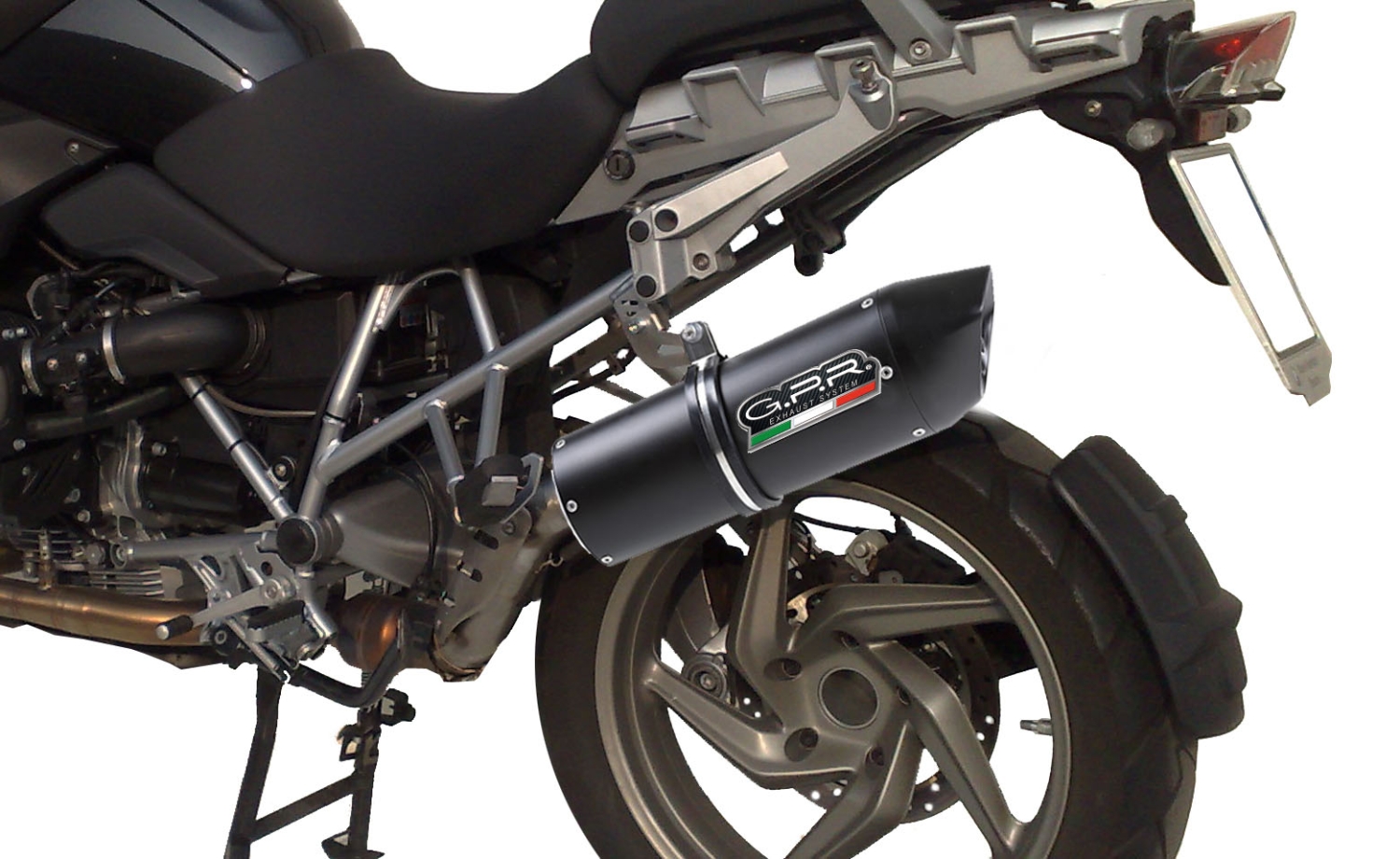 Escape compatible con Bmw R 1200 Gs -Adventure 2010-2012, Furore Nero, Escape completo homologado y legal, incluido db killer extraíble 