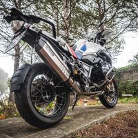 Escape compatible con Bmw R 1250 Gs -Adventure 2021-2024, Hyper Sonic Titanium, Escape legal, homologado, silenciador con db killer desmontable y tubo de conexión específico 