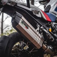 Escape compatible con Bmw R 1250 Gs -Adventure 2021-2024, Hyper Sonic Titanium, Escape legal, homologado, silenciador con db killer desmontable y tubo de conexión específico 