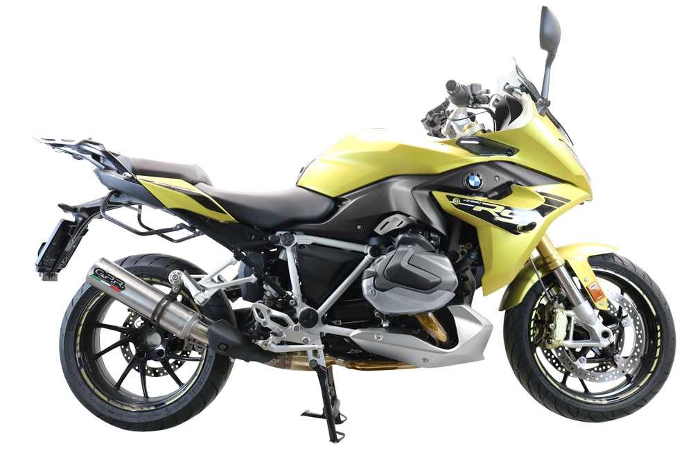 Escape compatible con Bmw R 1250 R -Rs 2019-2020, M3 Titanium Natural, Escape legal, homologado, silenciador con db killer desmontable y tubo de conexión específico 