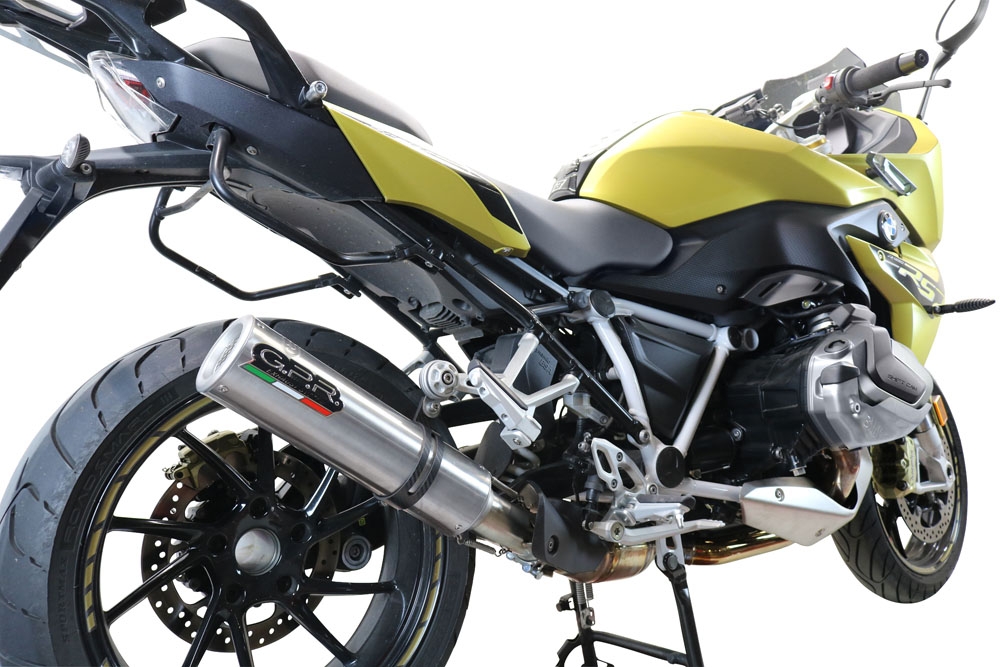 Escape compatible con Bmw R 1250 R -Rs 2019-2020, M3 Titanium Natural, Escape legal, homologado, silenciador con db killer desmontable y tubo de conexión específico 