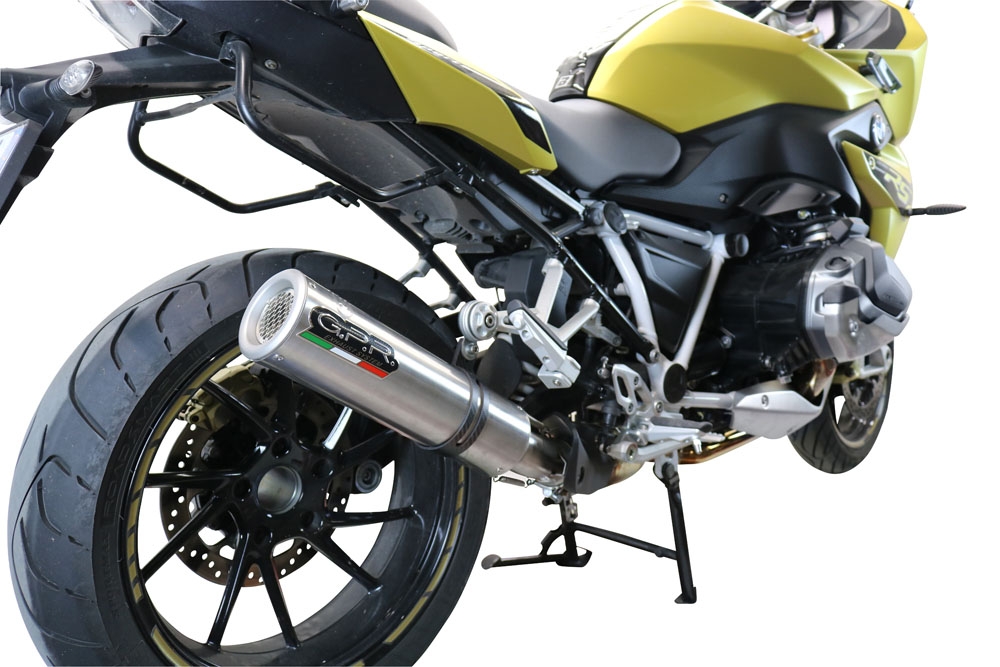 Escape compatible con Bmw R 1250 R -Rs 2019-2020, M3 Titanium Natural, Escape legal, homologado, silenciador con db killer desmontable y tubo de conexión específico 
