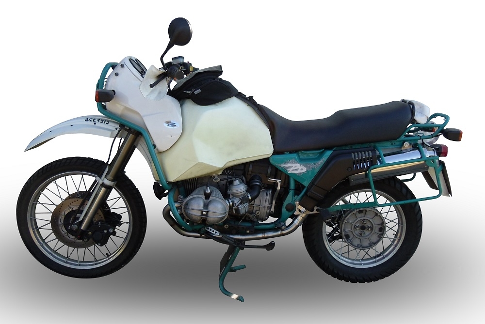 Escape compatible con Bmw R 100 Gs 1987-1996, Trioval, Escape legal, homologado, silenciador con db killer desmontable y tubo de conexión específico 