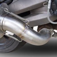 Escape compatible con Aprilia Caponord 1200 2013-2016, Satinox, Escape legal, homologado, silenciador con db killer desmontable y tubo de conexión específico 